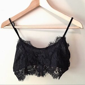 Lace Cropped Cami Bralette Zip Up